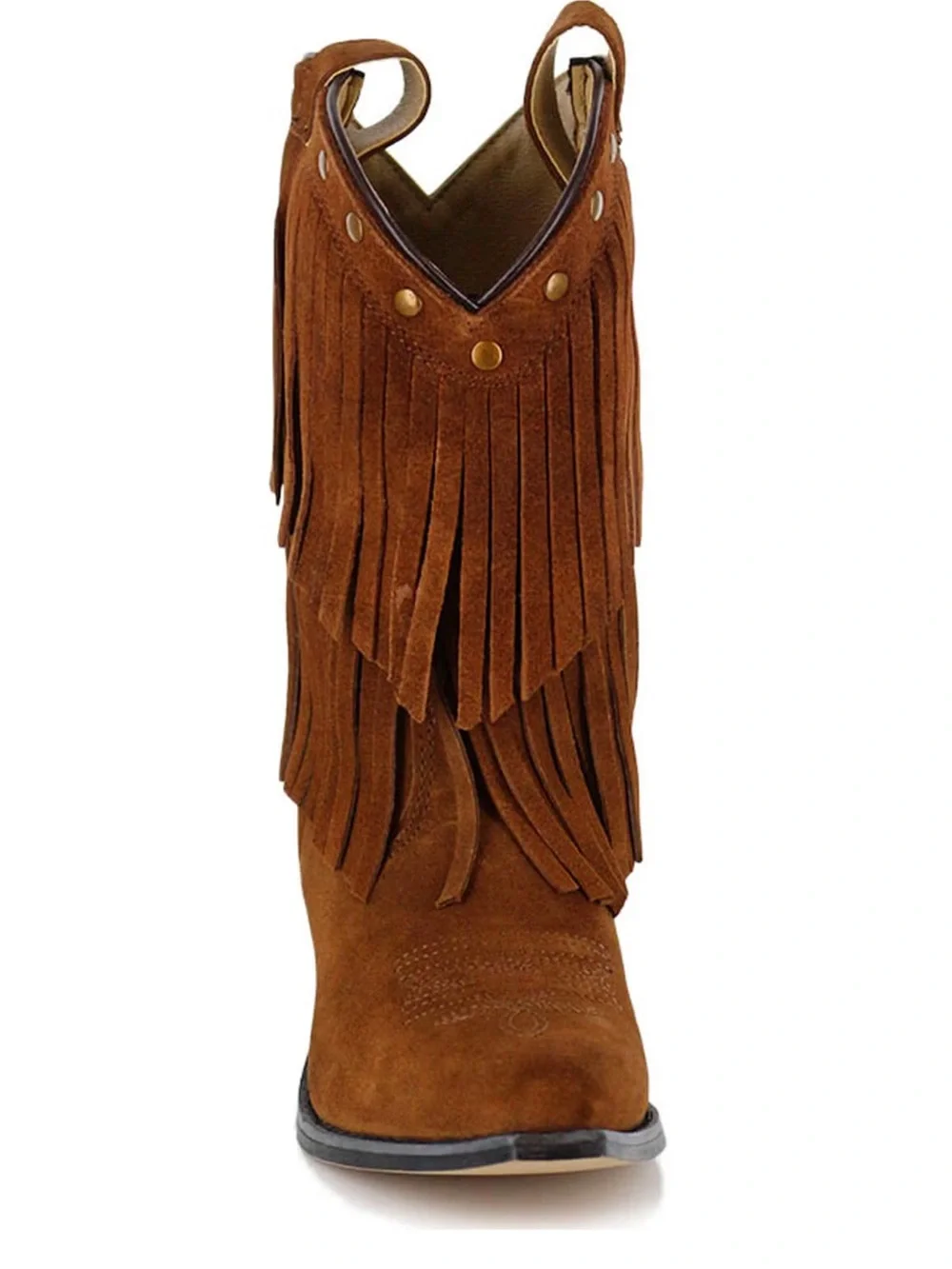 Shyanne Brown Suede Fringe Kids Western Boot
